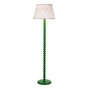 statement green floor lamp with natural textured shade - Stillorgan Decor image