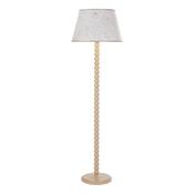 refined cream floor lamp with natural textured shade - Stillorgan Decor image