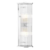 refined polished chrome two light bathroom wall light with glass rods - Stillorgan Decor image