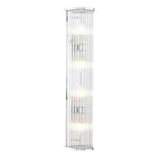 elegant polished chrome four light bathroom wall light with glass rods - Stillorgan Decor image