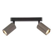 refined satin bronze and matt black two light bar spotlight - Stillorgan Decor image