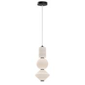 striking matt black integrated led pendant with opal glass - Stillorgan Decor image