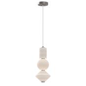 refined brushed nickel integrated led pendant with opal glass - Stillorgan Decor image