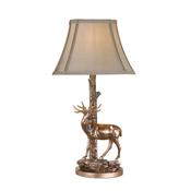 striking aged brass deer table lamp with shade - Stillorgan Decor image