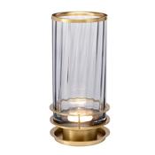 sculptural aged brass table lamp with smoked prismatic glass - Stillorgan Decor image