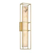 statement brushed gold large alabaster led wall light - Stillorgan Decor image
