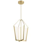 striking champagne gold integrated led large foyer pendant - Stillorgan Decor