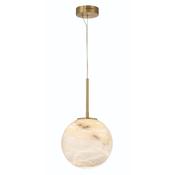 statement brushed gold medium alabaster led pendant - Stillorgan Decor image