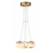 grand brushed gold seven light alabaster led cluster pendant - Stillorgan Decor image