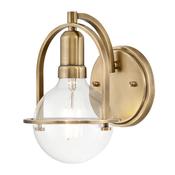 refined heritage brass wall light with clear seeded glass - Stillorgan Decor image
