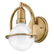 refined heritage brass wall light with opal glass - Stillorgan Decor image