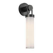 striking urban bronze wall light with glossy opal glass - Stillorgan Decor image