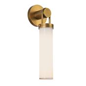 refined vintage brass wall light with glossy opal glass - Stillorgan Decor image