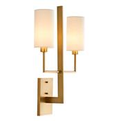 refined antique brass two light wall light - Stillorgan Decor image