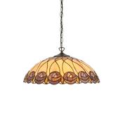 classic hutchinson large three-light tiffany stained glass pendant light - Stillorgan Decor