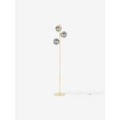 made.com grey brass globe three light floor lamp - Stillorgan Decor image