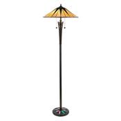 elegant dark star tiffany floor lamp with stained glass - Stillorgan Decor