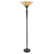 elegant dark star tiffany floor lamp with stained glass - Stillorgan Decor