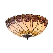distinctive hutchinson large two-light tiffany stained glass flush ceiling light - Stillorgan Decor