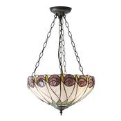 elegant hutchinson medium inverted three-light tiffany stained glass pendant light - Stillorgan Decor