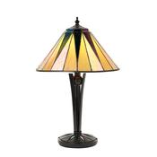 elegant dark star tiffany small table lamp with stained glass - Stillorgan Decor