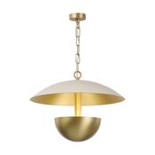 striking bespoke butter brass and coconut three-light pendant - Stillorgan Decor