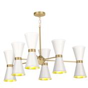 bespoke twelve-light butter brass chandelier with hand-painted spun shades - Stillorgan Decor