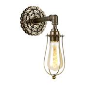 striking bespoke polished bronze industrial chain wall light with decorative cage - Stillorgan Decor