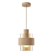 elegant beige and amber glass single pendant light - Stillorgan Decor image