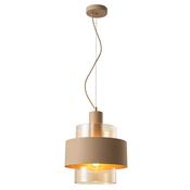 statement large beige and amber glass single pendant light - Stillorgan Decor image