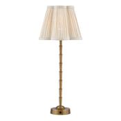 Refined Antique Bronze Large Rechargeable LED Table Lamp with Taupe Pleated Scalloped Linen Shade - Stillorgan Decor
