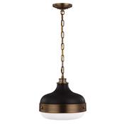 industrial dark antique brass and matt black 2 light pendant ceiling light - Stillorgan Decor image