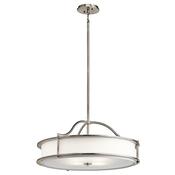 refined classic pewter 4 light convertible pendant and semi flush ceiling light - Stillorgan Decor image