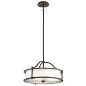 refined olde bronze 3 light convertible pendant and semi flush ceiling light - Stillorgan Decor image