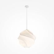 elegant white fabric drum shade single pendant light - Stillorgan Decor image