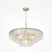 striking matt gold nine light glass pendant chandelier - Stillorgan Decor image
