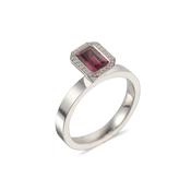 Emerald Cut Rhodolite Garnet Vibrance Ring image