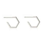 Silver Hexagon Stud Earrings image