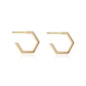 Gold Hexagon Stud Earrings image