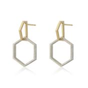 Two-Tone Hexagon Drop Earrings image