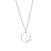 Silver Hexagon Large Pendant image