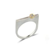 Quintet Silver Ring with Single Diamond image