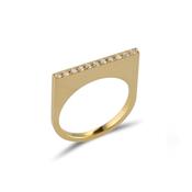 Straight Gold Quintet Ring with Diamonds image