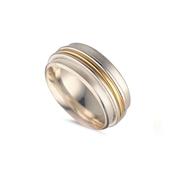 Silver and Gold Triple Spinning Ring image