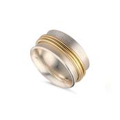 Wide Silver and Gold Triple Spinning Ring image