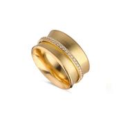 Wide Gold and Diamond Spinning Ring image