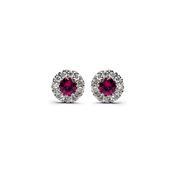 Pink Sapphire Flower Earrings image