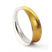 Golden Twist Oval Bangle image