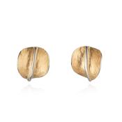 Golden Fine Lines Stud Earrings image