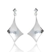 Silver Twist Long Drop Earrings image